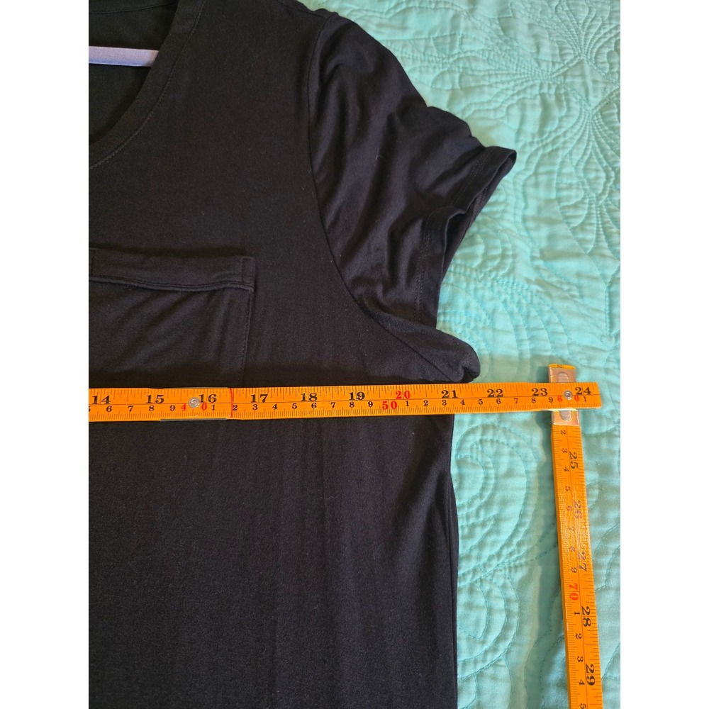 Soma Black Maxi Dress Short Sleeve Pocket Rayon Stretch XL Lounge Gown - Picture 9 of 11
